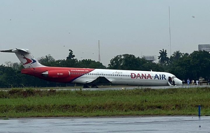 Dana Air : Atterrissage spectaculaire à Lagos, un MD-82 dérape hors de la piste !