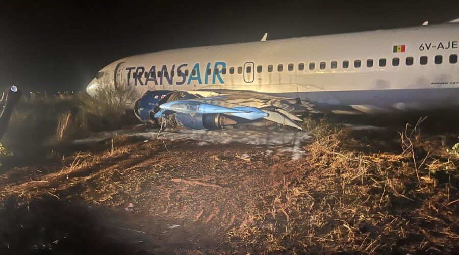 Onze blessés dans une sortie de piste d’un Boeing 737-300 de Transair à Dakar