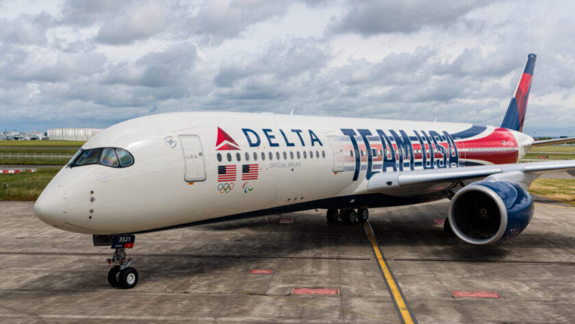 Delta Air Lines dévoile la livrée de son Airbus A350 Team USA