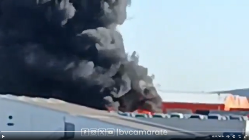 Un violent incendie ravage des centaines de véhicules dans le parking longue durée de l’aéroport de Lisbonne.