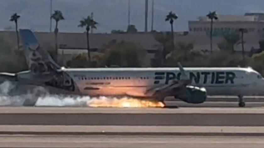 Atterrissage sécurisé à Las Vegas pour l’Airbus A321 de Frontier Airlines malgré un incendie sur le train principal